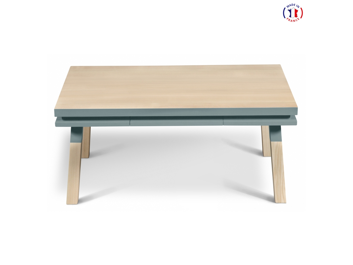 Mesa de Centro Rectangular MON PETIT MEUBLE FRANÇAIS con 1 Cajón (Blanco Balisson - Madera - 100 x 45 x 60 cm)