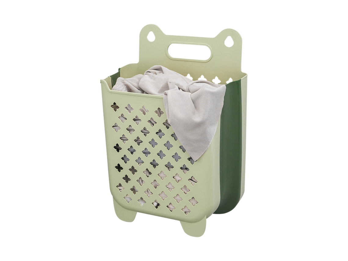 Cesto De Ropa Plegable De Pared De Gran Capacidad, Colgante Verde L