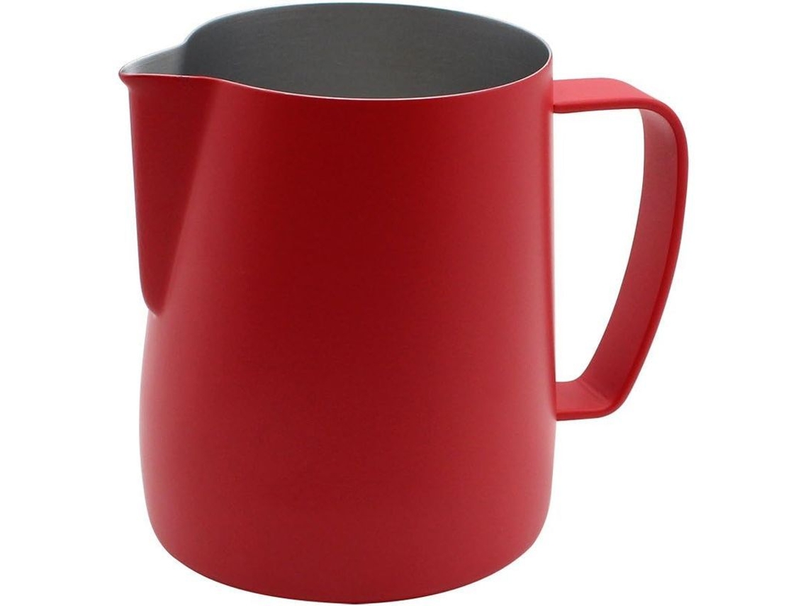 Jarra De Espuma Linjou De Acero Inoxidable De 600 Ml, Roja, Para Café, Latte Y Leche.