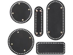 5 Bases De Pu Para Bolsas, Color Negro.