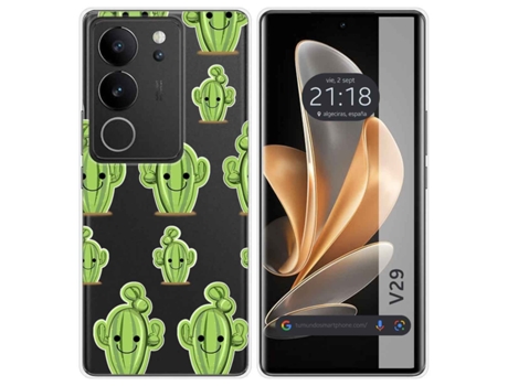 Funda Diseño Cactus para Vivo V29 5G TUMUNDOSMARTPHONE Silicona Multicolor