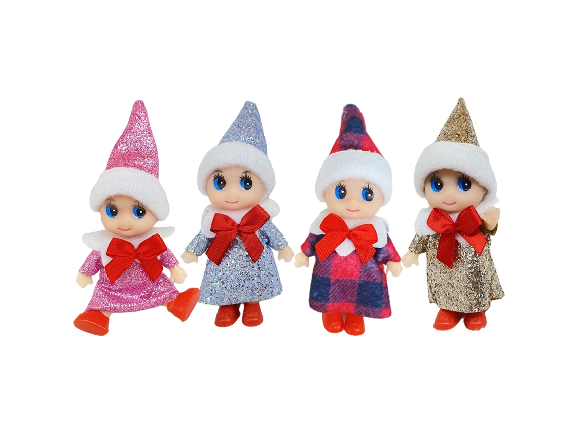 Juego de 4 elfos navideños para niños CHABERLU