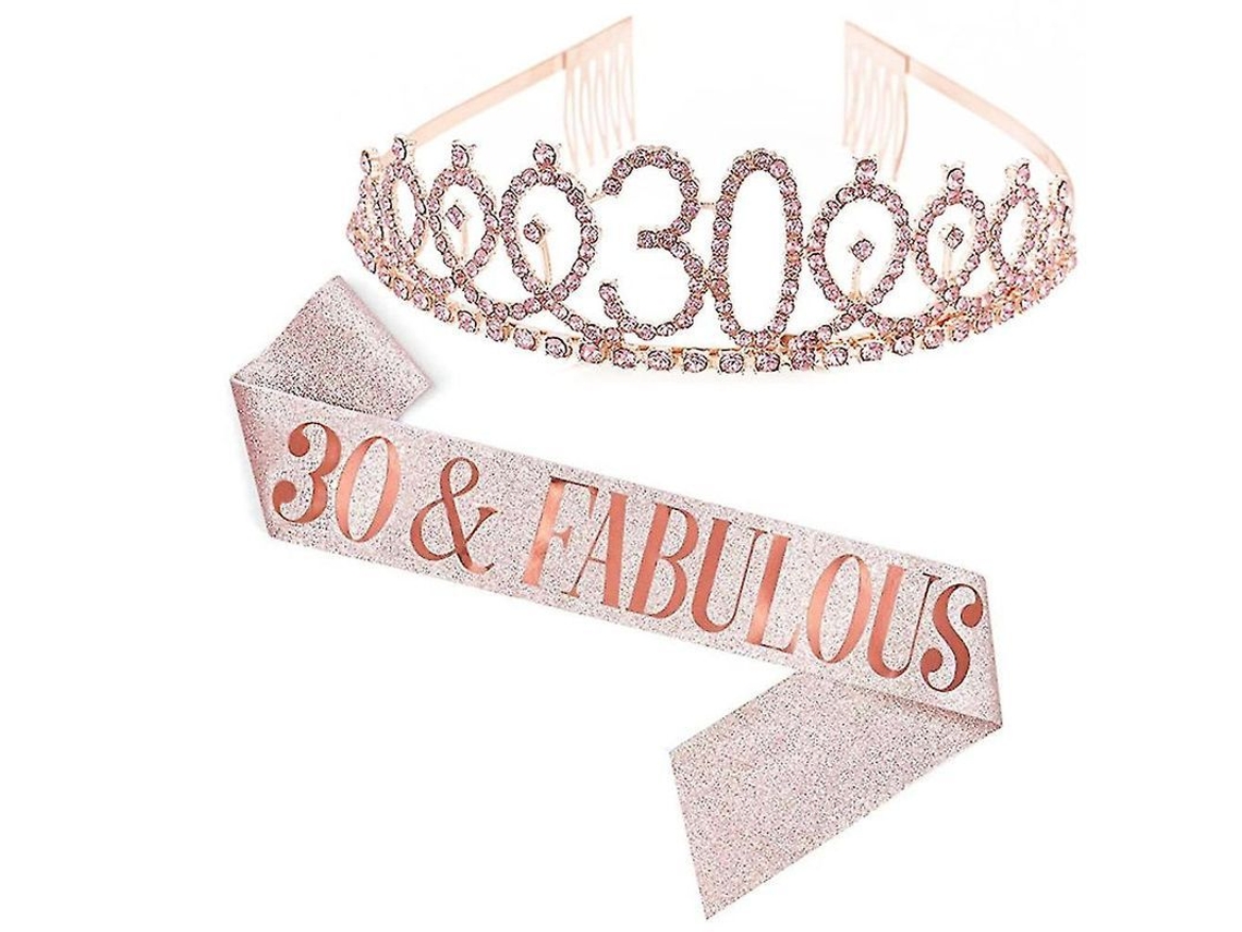 Conjunto rápido de faja y tiara con letras y piedras de imitación para fiesta de cumpleaños femenina Jikaix
