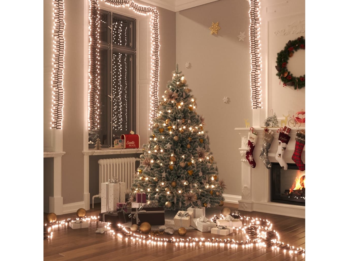 Lámpara Guirnalda de Luces Agrupadas 2000 Luces Led 17 M Pvc Blanco Cálido