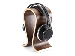 Conjunto Mali de 2 suportes de fone de ouvido de madeira walnut, multiuso, para casa, escritório, estudo S/MARCA