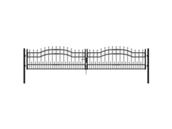 Maison Exclusive - Puerta De Valla Kampen Con Punta De Lanza Negra, 394,5 X 78 Cm, Acero