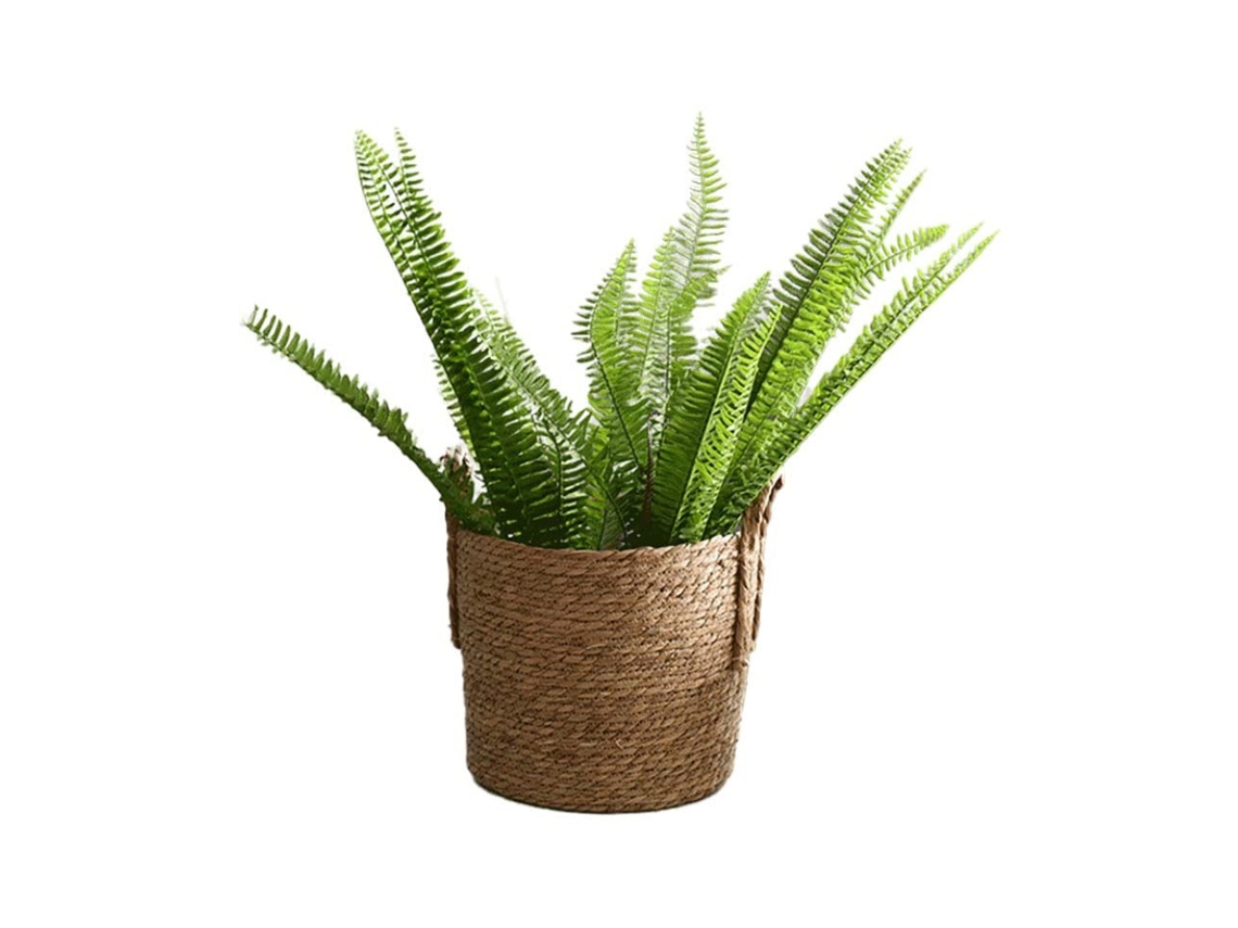 Maceta De Junco Marino Con Asa Para Jardín, Decoración De Interiores Y Almacenamiento