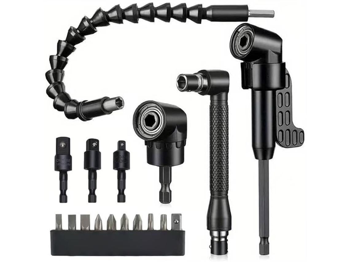 Varilla de extensión flexible para broca, incluye 3 adaptadores de manguito giratorios, juego de 8 piezas SIURN