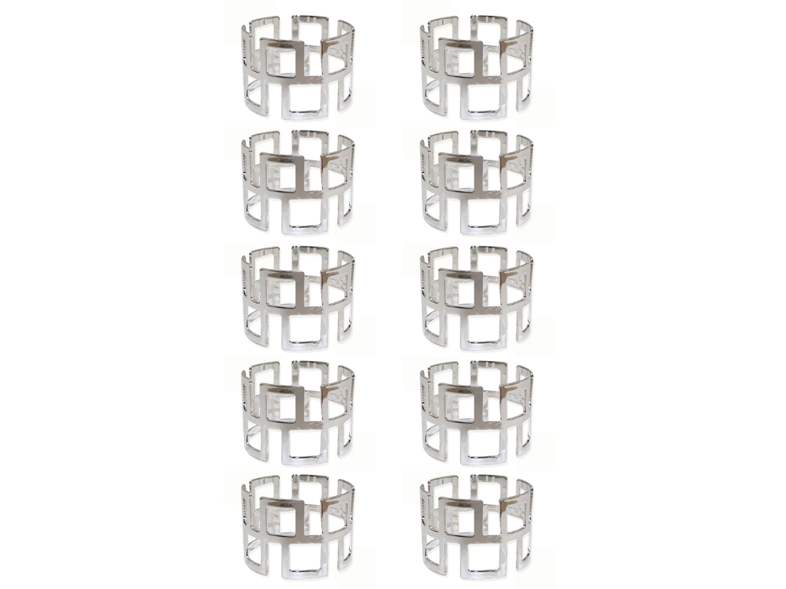 Conjunto de Servilletas de Mesa QTTVBTNA Servilleteros Decoración Mesas Plateado - 10pcs (23x10x5)