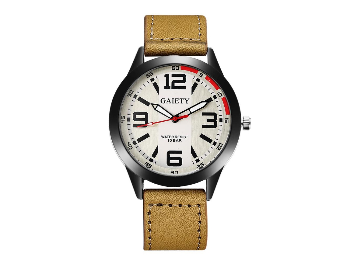 Relógio De Pulso Masculino Fashionável Naviforce À Quarta Água Aço Com Pulseira Preto Vermelho