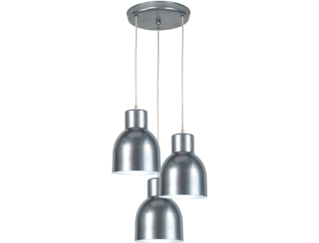 Lámpara de Techo TOSEL Carlson 3 Bombillas 30 cm (Plateado - E27 - Máx. 40W - Metal)