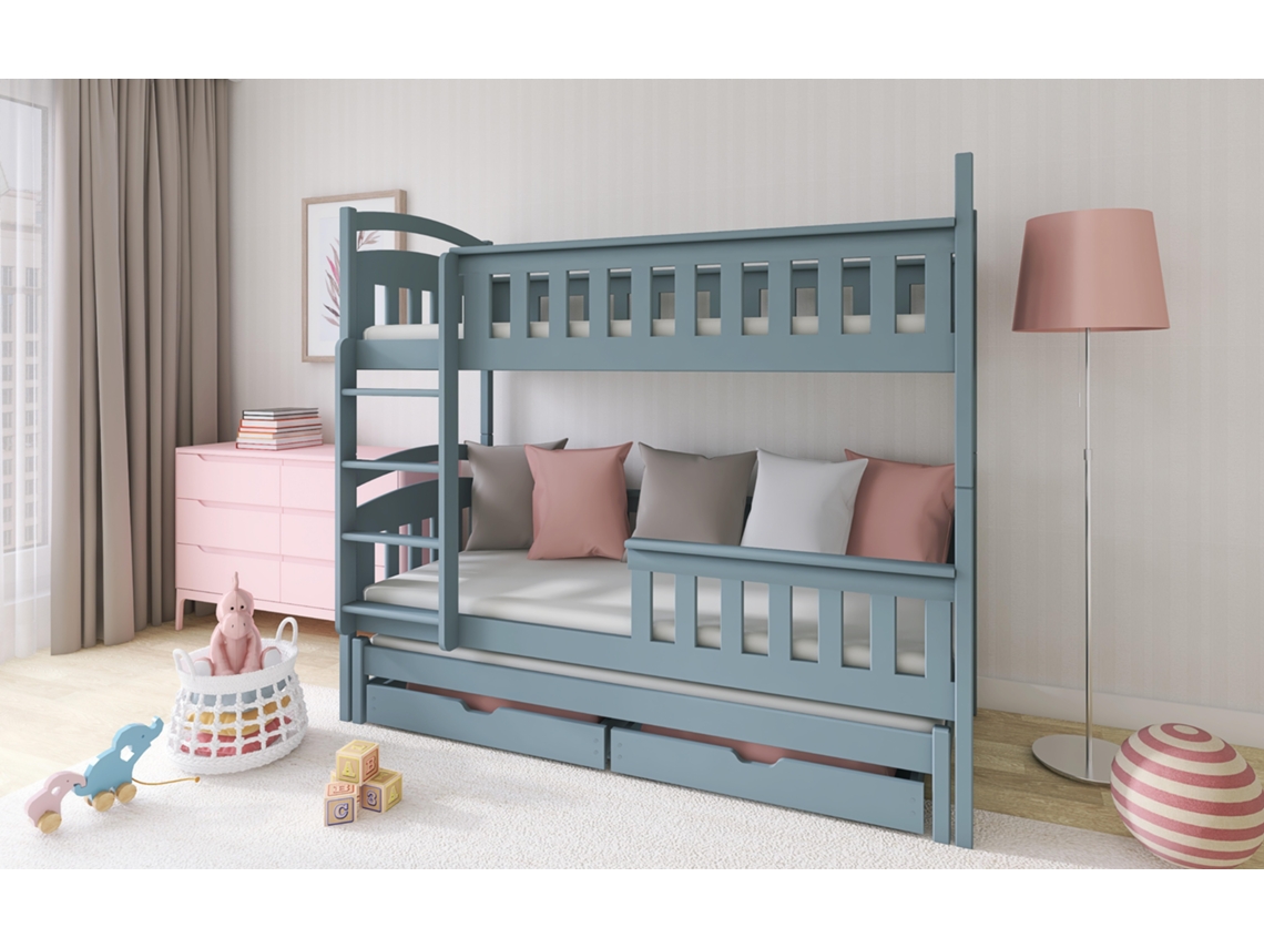 Litera FURNLUX Harriet (Gris, Madera Maciza - 98X188X164 Cm / 90X180 Cm)