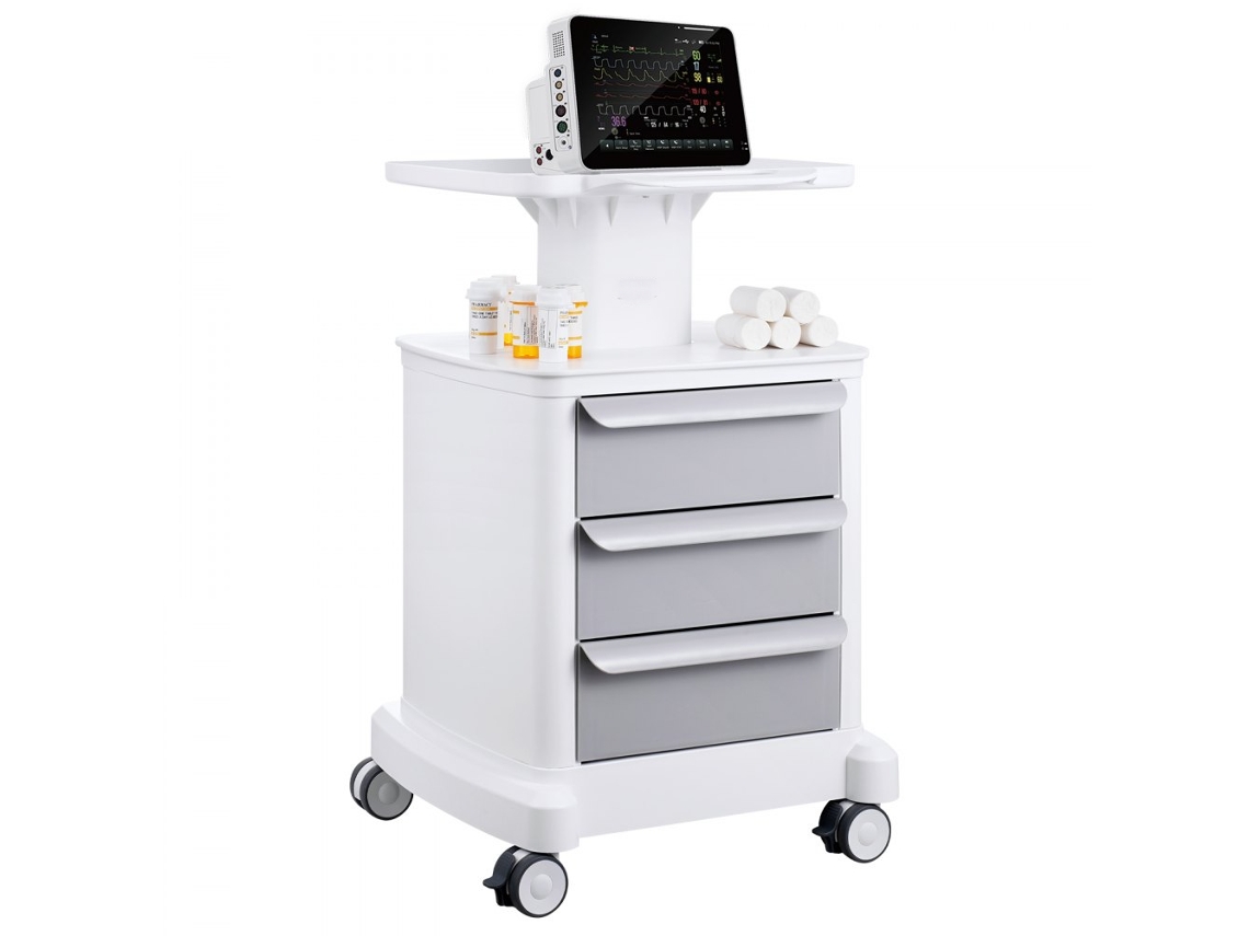 Carro de Laboratorio y Médico Tekmaquinas ABS con 4 Niveles, Cajones y Ruedas Silenciosas
