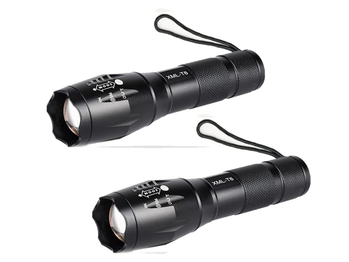 Linterna 2paquetes 1000lumens 5modos Zoomable Ipx8 Acampamento Negro Yizhood