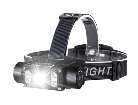 BISBISOUS B50 Linterna Frontal Recargable USB Luz Led Compatible con Varios Tipos de Batería Impermeable Negro VIGA EUROPE