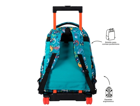 Mochila Escolar Con Ruedas Desmontable Egreth Tiza