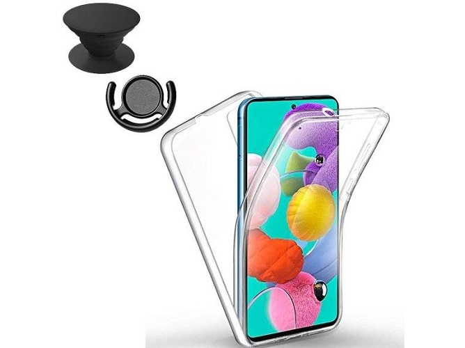 Kit Funda, 1 PopSocket y Soporte PopSocket Samsung Galaxy A51 Transparente