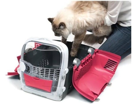 Transportín para Gatos CAT IT Convertible (Rosa - 51x33x35cm - Plástico - M - Porte Medio)
