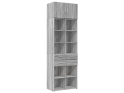 Mueble de almacenamiento exclusivo de Maison en derivados de madera gris Sonoma