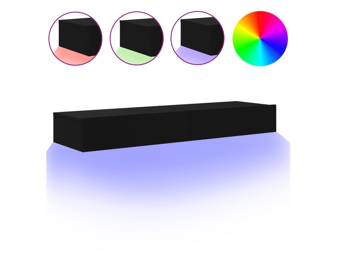 Conjunto 2 Muebles de TV con luces LED VIDAXL negro (60x35x15,5 cm)