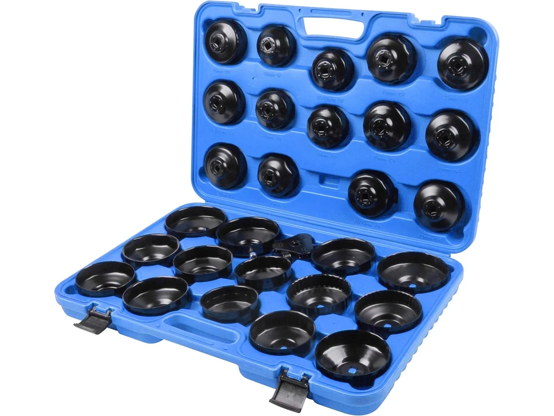 Juego de llaves para filtro de aceite para Mercedes y BMW, diseño de pozo corto de perfil bajo, múltiples puntos de contacto, material de aluminio duradero.