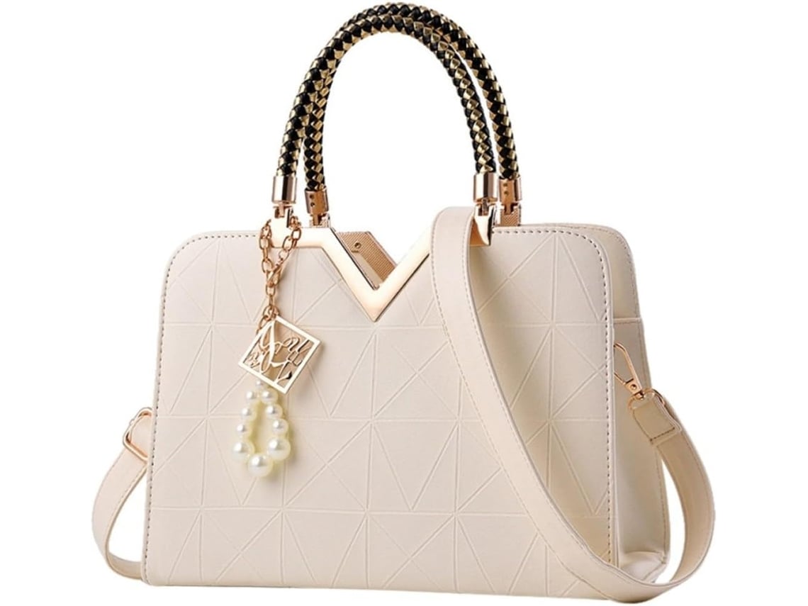 Bolso De Hombro Ciieeo Con Dos Compartimentos Principales Y Bolsillo Con Cremallera En Elegante Piel Sintética, Grande.