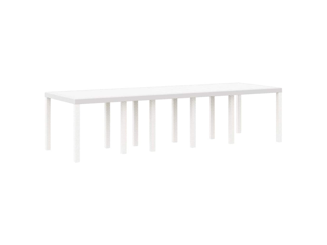 Mesa de jardín blanca 300 x 100 x 73 cm Pata de mimbre MAISON EXCLUSIVE