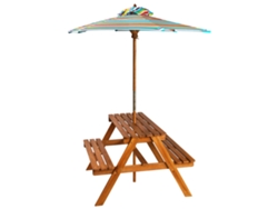 Mesa de picnic con sombrilla 79x90x60 cm Acacia maciza MAISON EXCLUSIVE