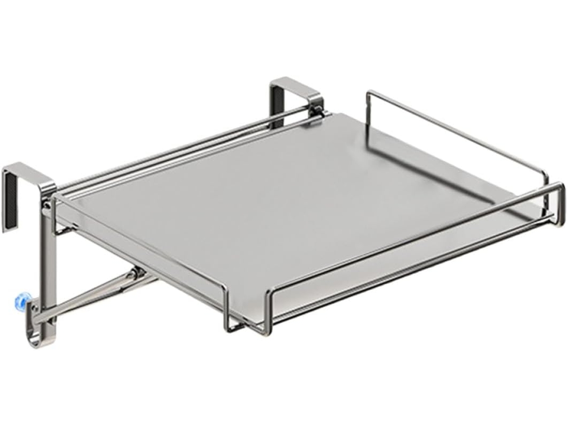 Estante Almacenamiento Cocina Plegable Acero Inoxidable Necesidad Taladrar Color Plata Diseño Colgar Puerta