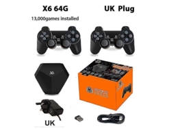 X6 Nueva Consola De Videojuegos Retro 9simuladores 64g 13000juegos Instalados Salida Hd 2controladores Inalámbricos Descargable Ps1 Regalo