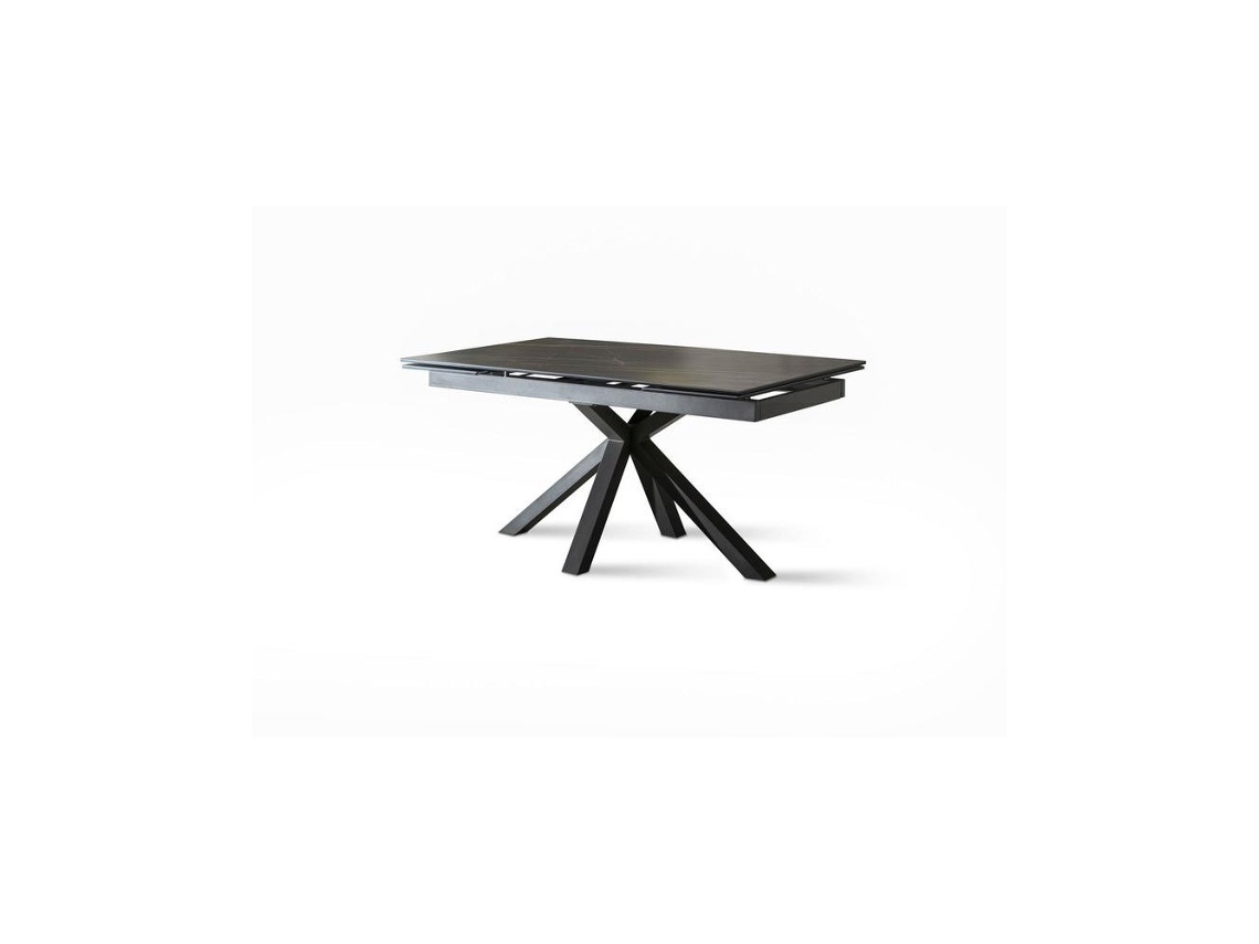Mesa Extensible de 160Cm a 240Cm Moderna Tapa Cerámica en Vidrio Templado Portoro SOLOLED