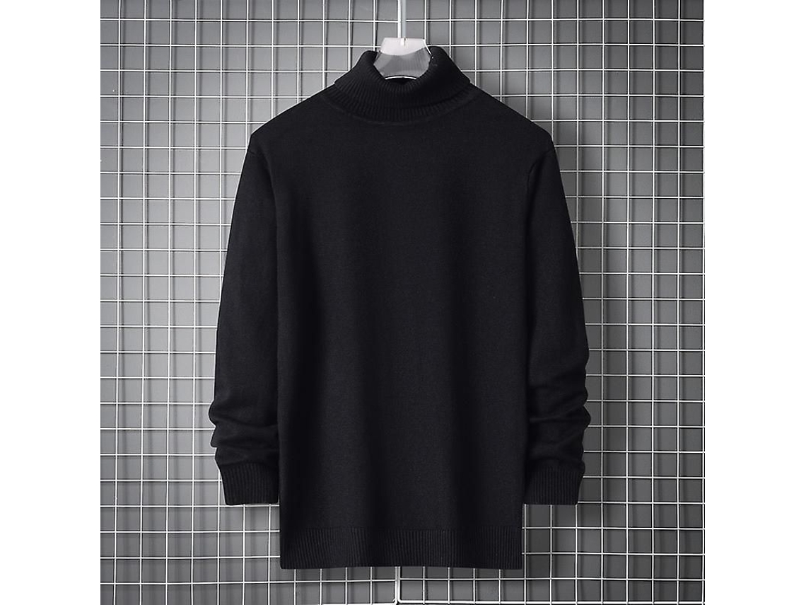 2026-jersey Cuello Alto Para Hombre Invierno Casual Liso Slim Fit Manga Larga Tejido Plano Moda Harajuku