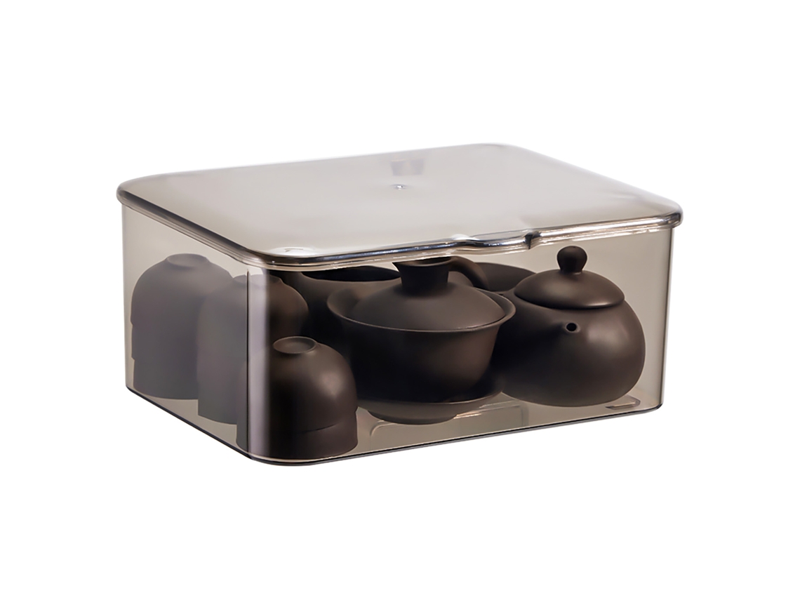 Caja De Almacenamiento Transparente Para Juego De Té Con Tapa, Taza Y Organizador De Tetera.