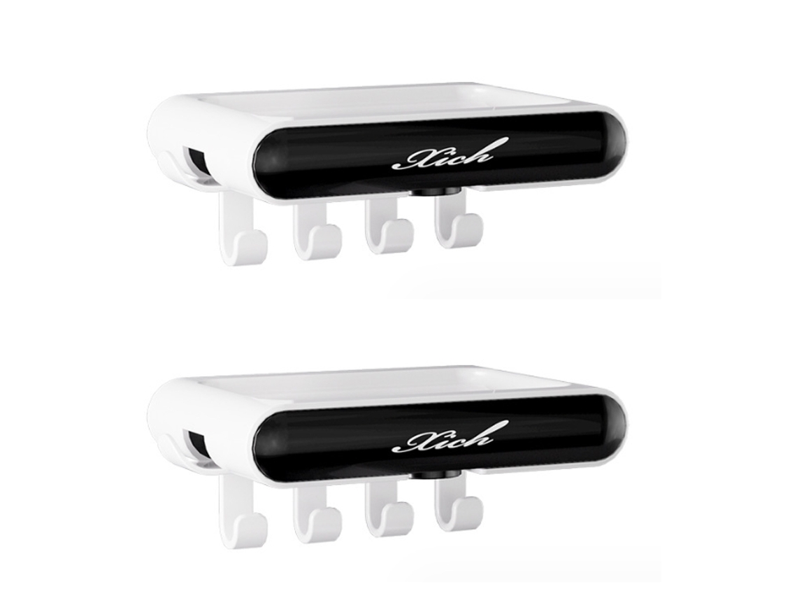 Jabonera de pared para ducha con ganchos, jabonera impermeable