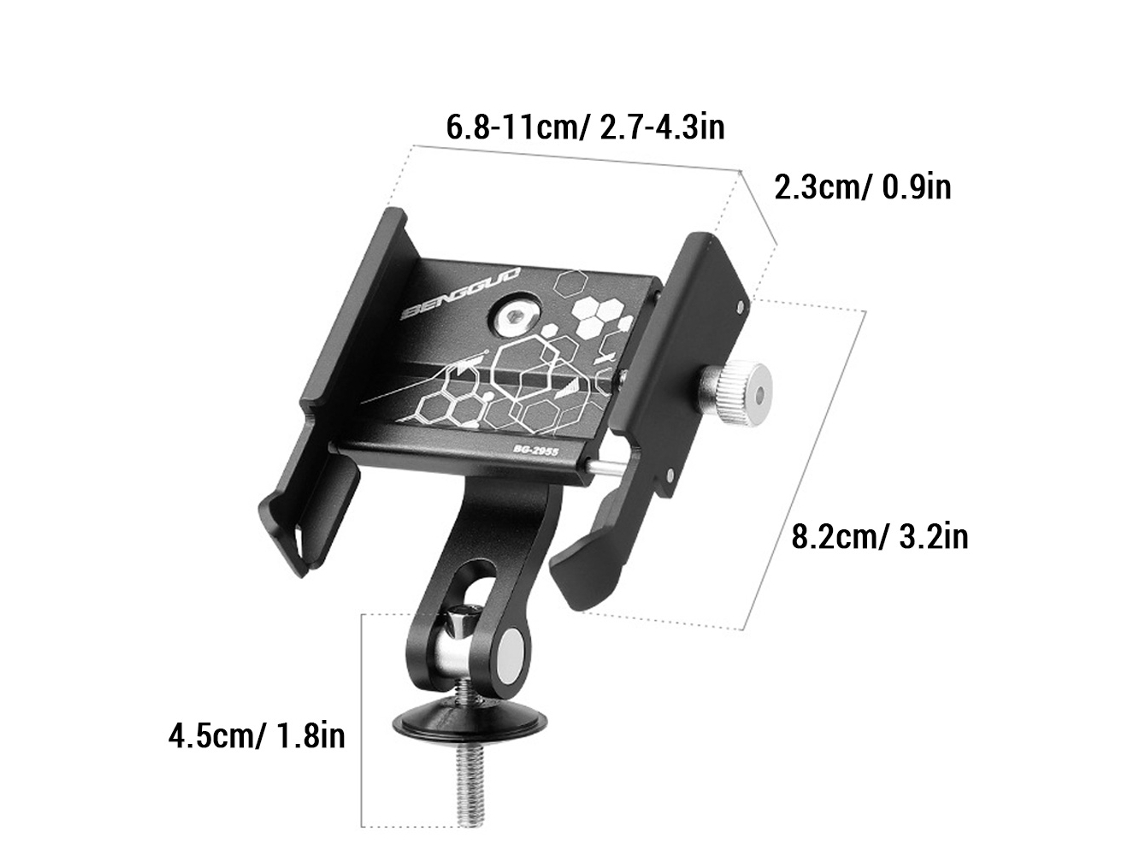Soporte Para Teléfono De Bicicleta Con Correa Giratoria De Aluminio Ajustable Para Teléfonos Móviles De 3,5 A 7,2 Pulgadas.