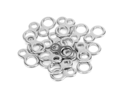 Conector Giratorio Con Anillo De Acero Inoxidable De 2 Orificios Para Pesca, 20 Unidades/caja.