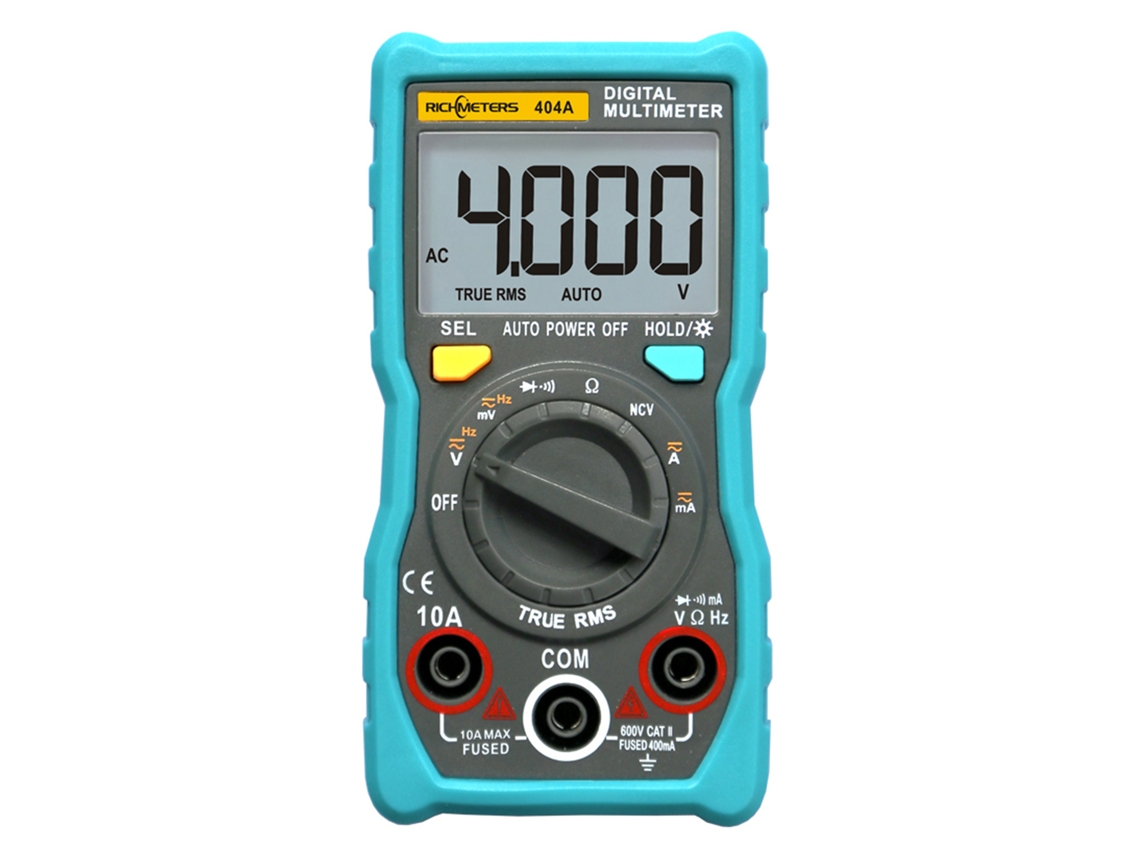 Multímetro Digital Richmeters Rm404a Con Rango Automático, 4000 Cuentas Rms, Ncv Real Y Portátil.