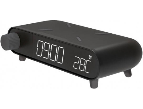 Reloj Despertador KSIX Alarm Clock Retro Inalámbrico Negro