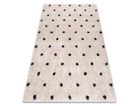 Alfombra Fluffy 2370 Shaggy Puntos - Crema/Antracita (180 x 270 cm)