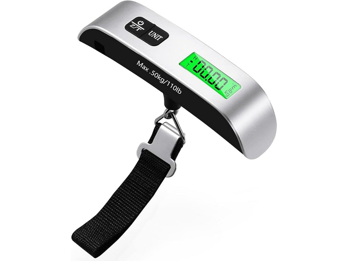 Balança De Bagagem Digital Com Gancho, Peso Máximo De 50 Kg, Cinza