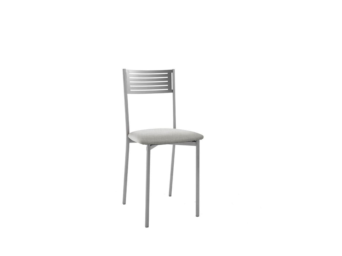 Cadeira de Cozinha Valencia em Alumínio 40x86x44cm Michigan Silver FANMUEBLES
