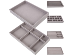Bandeja Organizadora De Joyas, Elegante Organizador Apilable De Franela Para Pendientes.