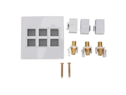 Placa De Parede Óptica Hd 6 Portas Cat6 Usb C Rca Interface Multimídia 3840x2160