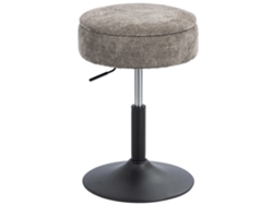 Taburete Giratorio Ajustable Con Almacenamiento, Color Gris Chenilla.