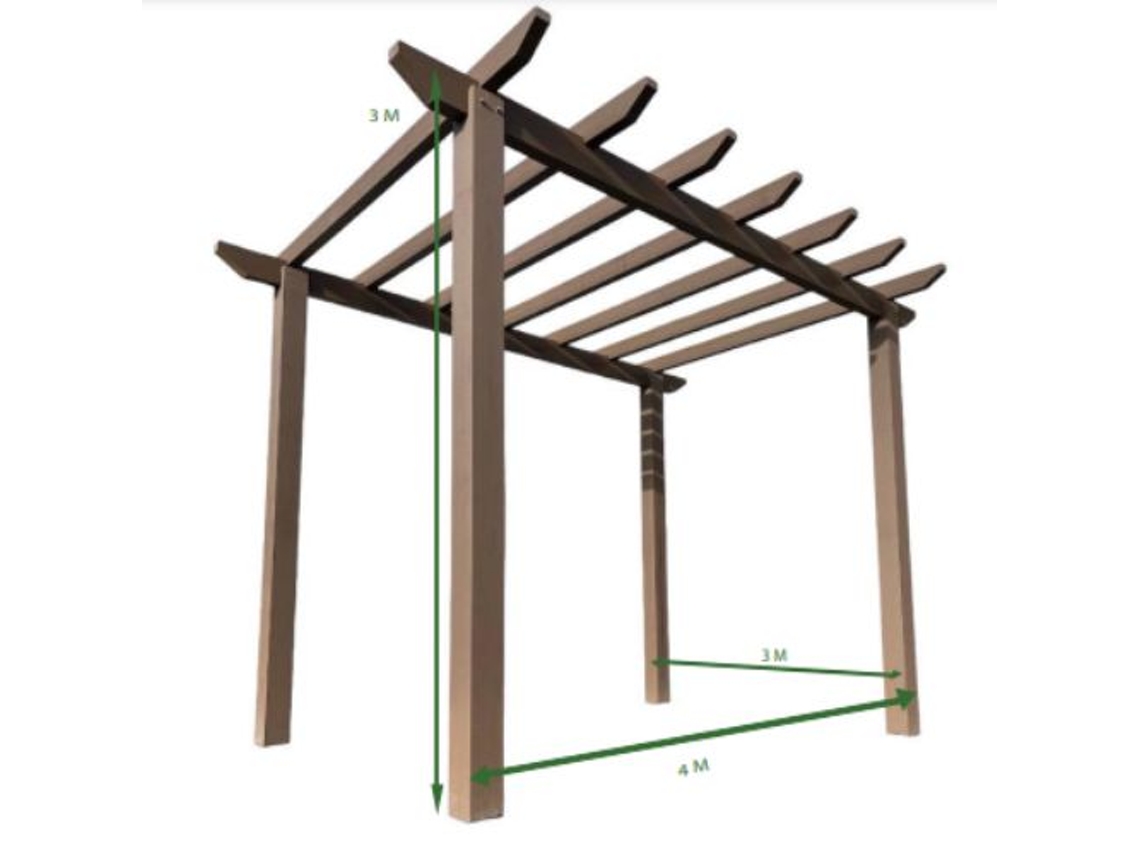 Kit de pérgola de fibra de vidrio compuesta Oakio 3x4 M Maderterraneo