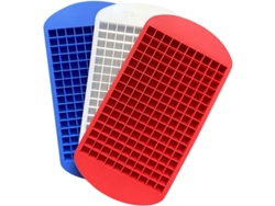 3 Mini Bandejas Para Cubitos De Hielo, 160 Moldes Cuadrados De Silicona Para Hielo, Ideales Para Cocina Y Bar (azul/rojo/blanco).