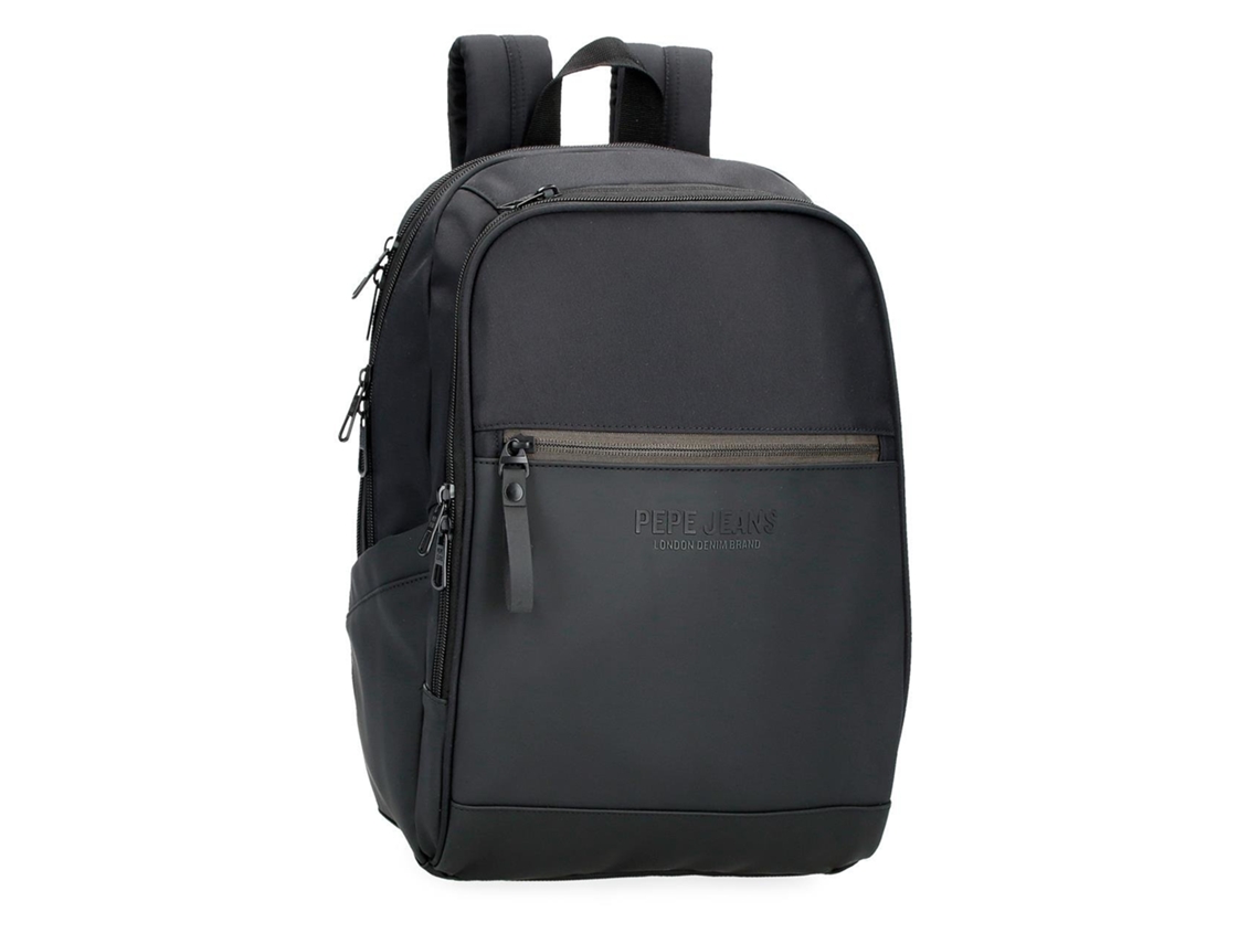 Mochila Sail Up de poliéster con detalles en piel sintética negra de Pepe Jeans
