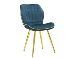 Juego De 2 Sillas Paris Space En Color Verde Azulado/dorado - Sillas Tapizadas En Terciopelo Sintético Verde Azulado Con Respaldo Ergonómico - Diseño Moderno Y Elegante
