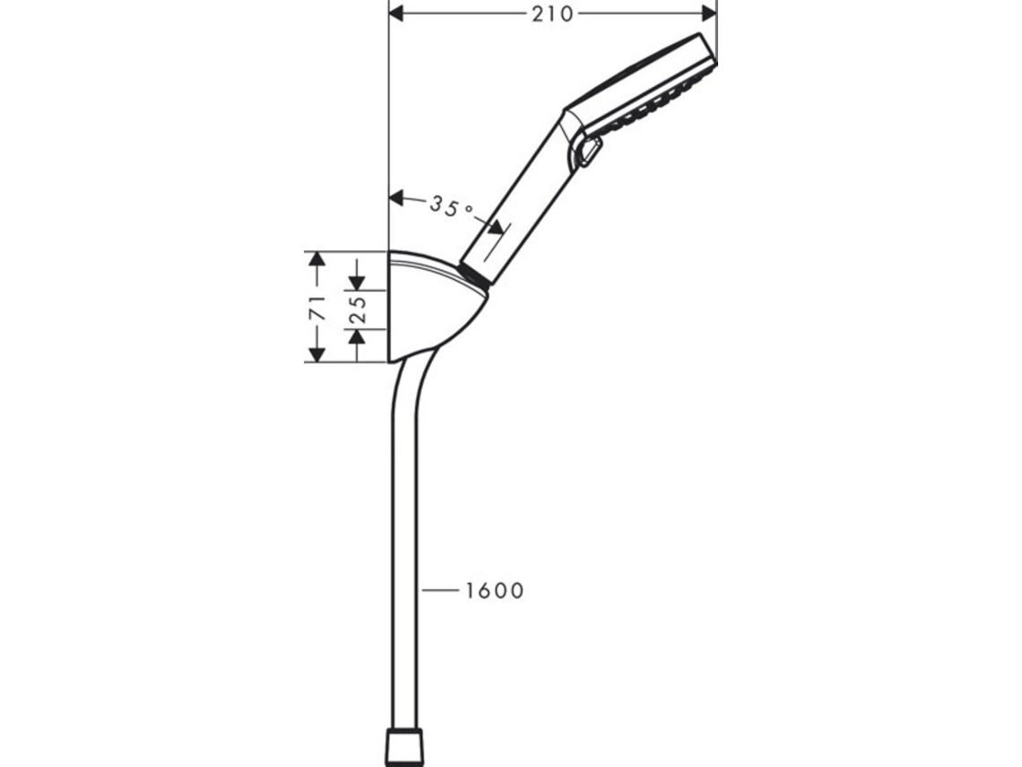 Hansgrohe Vernis Blend Juego De Soporte De Ducha Vario Ahorro De Agua Con Manguera De Ducha 160 Cm Cromo, 26278000
