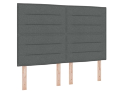Maison Exclusive - Cabecero Con Cabecera Gris Oscuro 144 Cm Cuero Sintético